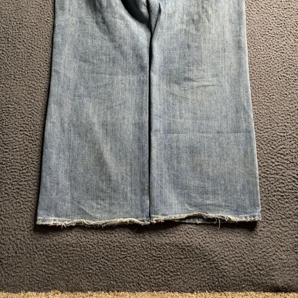 VTG American Eagle Jeans Mens Bootcut 36x30 Light Wash Whiskered Y2K